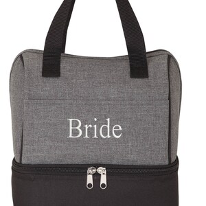 Smart Dual Function Insulated Lunch Sack & Cooler Compartments with Carry Handles - Personalized Bridesmaid Groom Monogrammed Wedding Gifts image 4