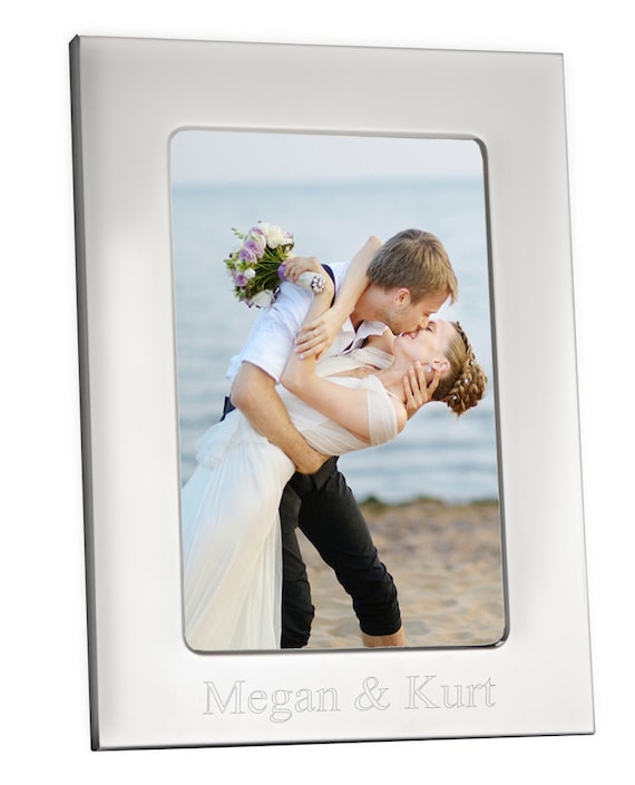 4 X 6 Engraved Polished Silver Picture Frame Custom Photo Frames