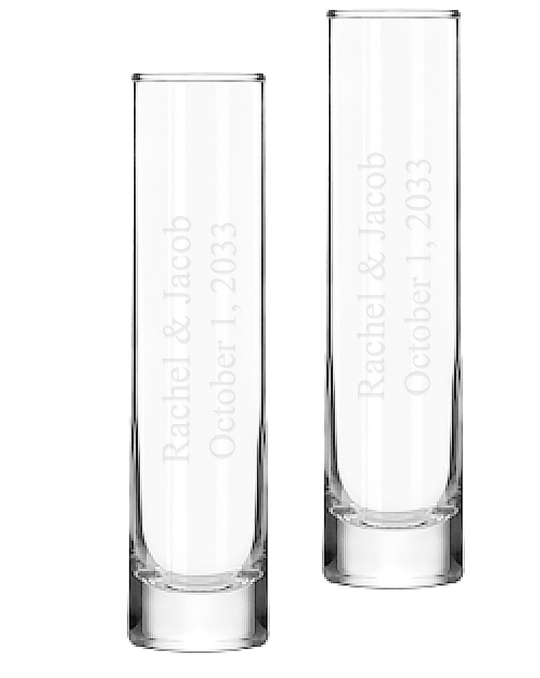 Glass Bamboo Embossed Cylindrical Vases