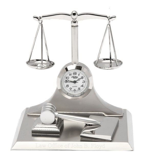 Sanis Enterprises CK371 Scales of Justice Mini Desk Clock