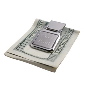 Custom Engraved Stainless Steel Classic Money & Credit Card Holder Clip - Personalized Gifts Money Holder Clips Name Engraving Slim Travel