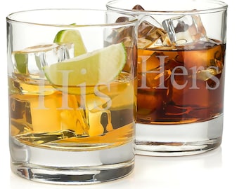 Whiskey/Bourbon Weighted Bottom Glass (Sold Individually) - Personalized Engraved Drinking Cup, Scotch, Cocktails, Bride, Groom