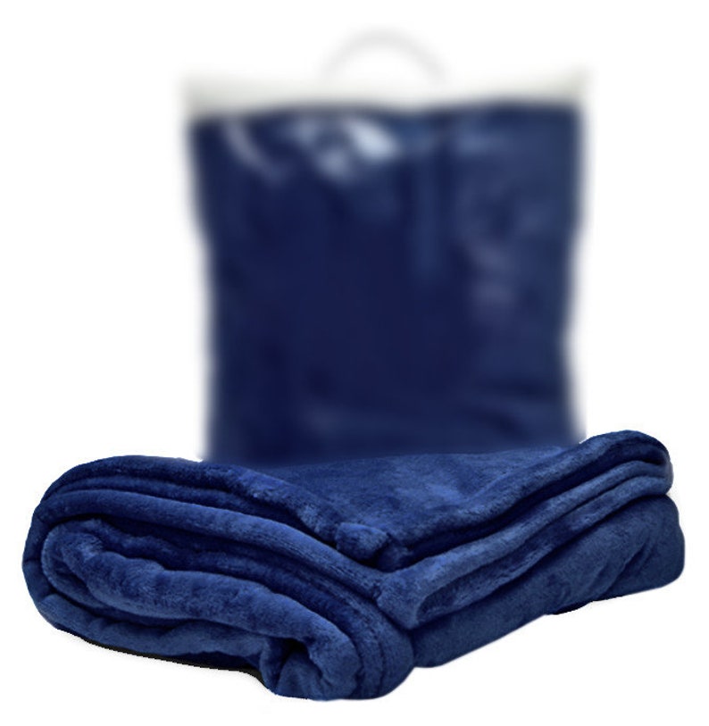 Personalized Navy Blue Utrasoft Plush Faux Mink Throw Blanket Etsy