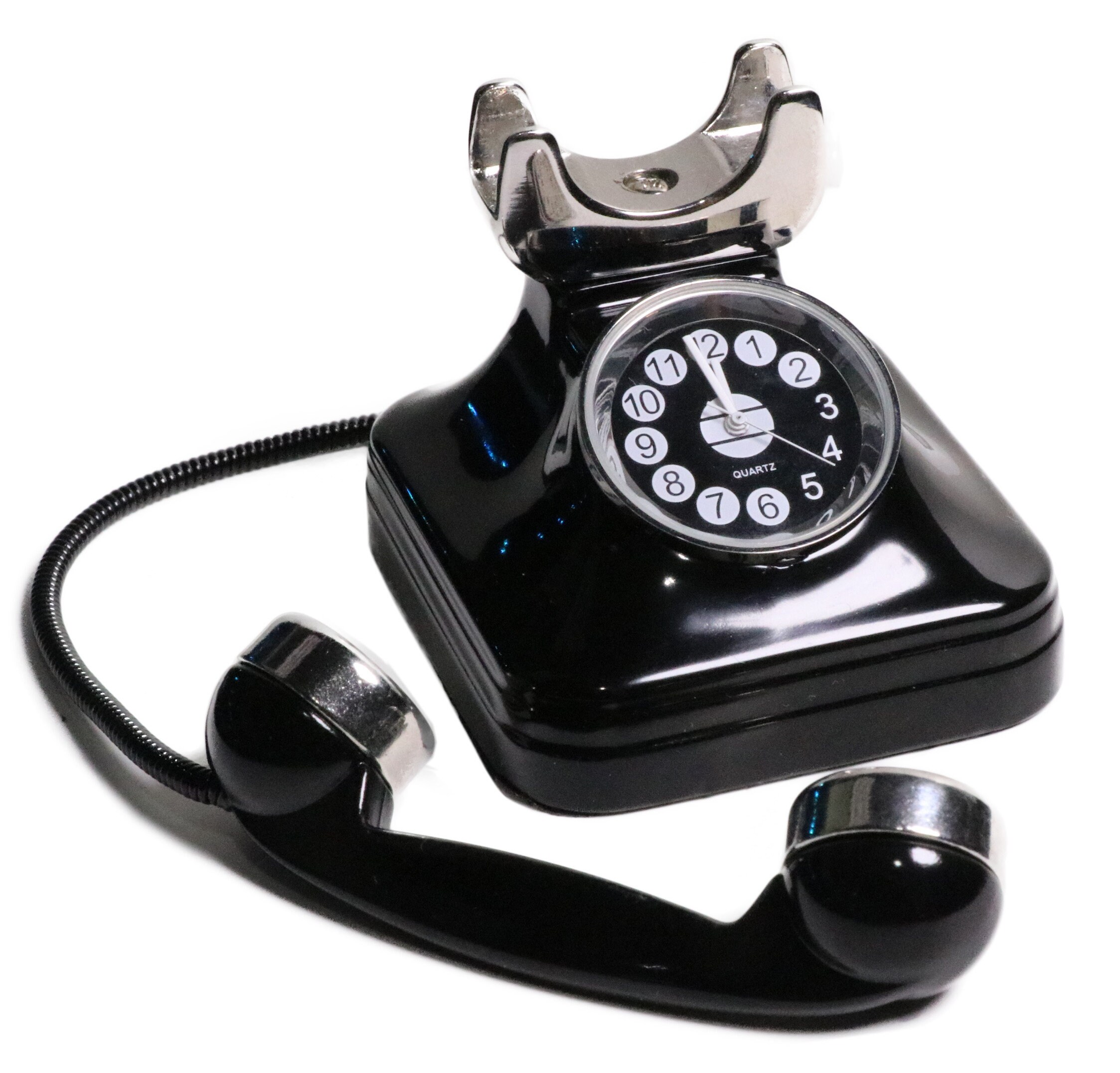 Custom Black Mini Antique Dial Telephone Desk Clock | Etsy