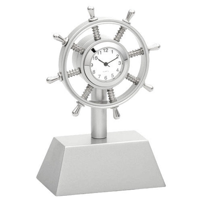 Nautical Sailboat Wheel Office Desk Clock Custom Engraved Etsy