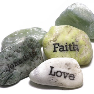 Personalized Natural Jade Stone Rocks -Custom Etched Engraved Gifts Birthday Wedding Favor Anniversary Bridal Shower Bride Groom Pocket Rock