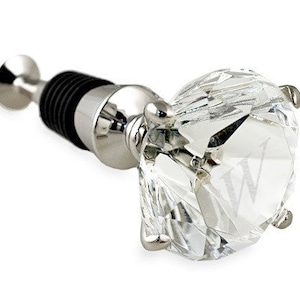 Engraved Diamond Wine Bottle Stopper - Personalized Gifts, Custom Anniversary Keepsakes, Wedding Party Favors, Groom Bride Bridesmaid Gifts