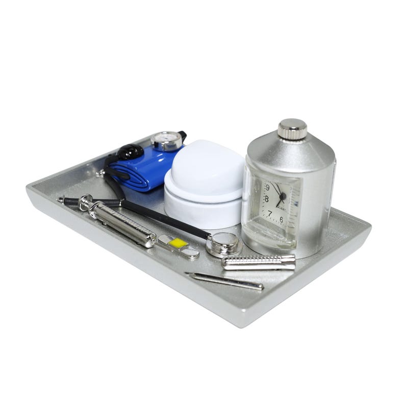 Silver Alloy Nurse Medical Tools Tray Mini Desk Clock - Personalized Engraved Office Clocks, Doctor, PA, Nurses, Surgeons, Custom Gifts image 2