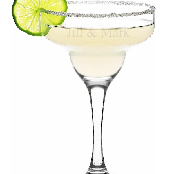 Personalized Margarita Glass - Custom Engraved Margarita & Cocktail Party Glasses - Barware Drinking Glass for a Wedding, Valentines Day