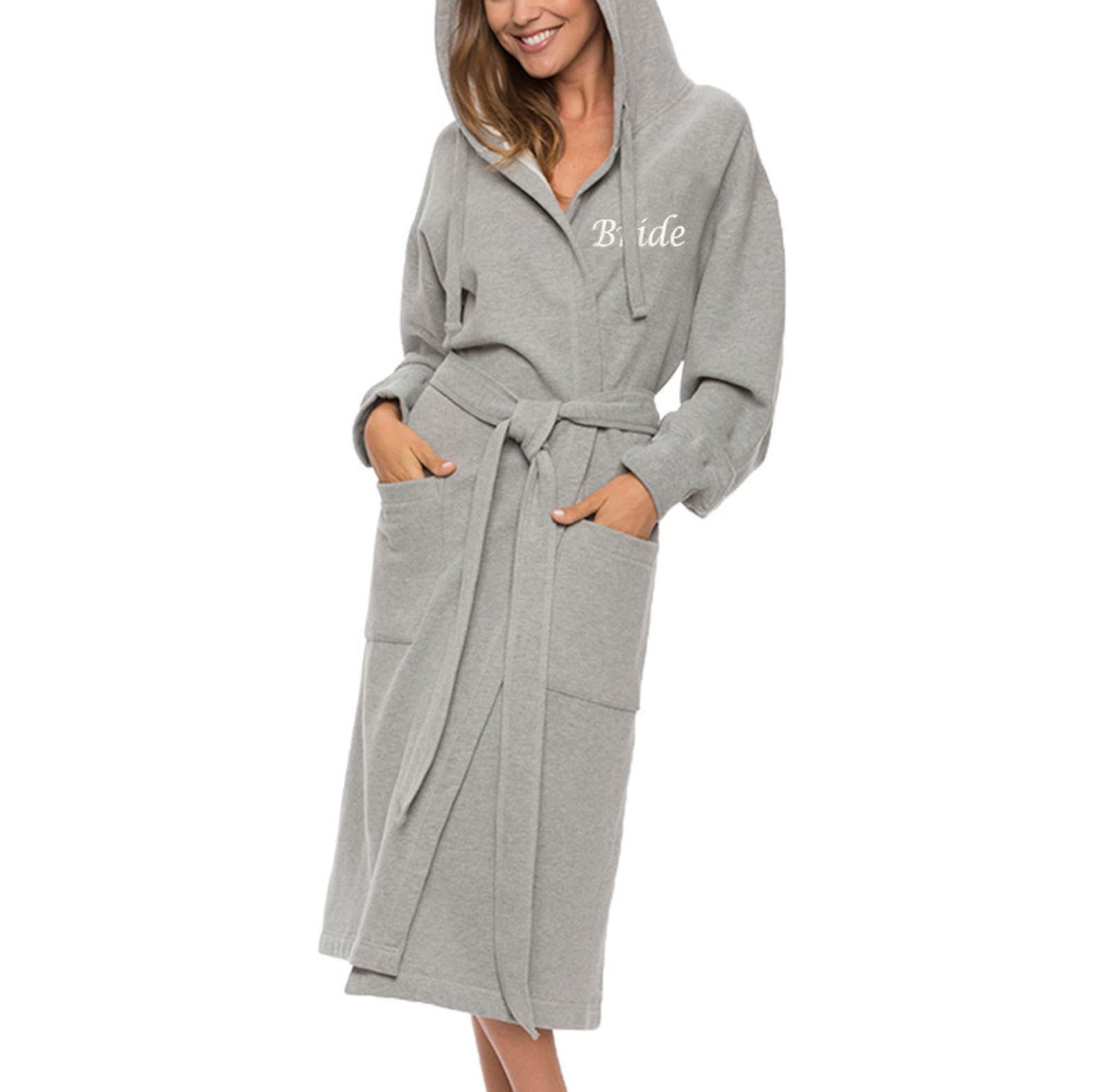 Hoddie Robe Double Layered Sweatshirt Hoodie Robe With Pockets - Personalized ...