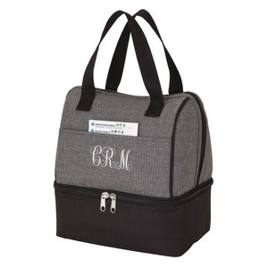 Smart Dual Function Insulated Lunch Sack & Cooler Compartments with Carry Handles - Personalized Bridesmaid Groom Monogrammed Wedding Gifts image 1