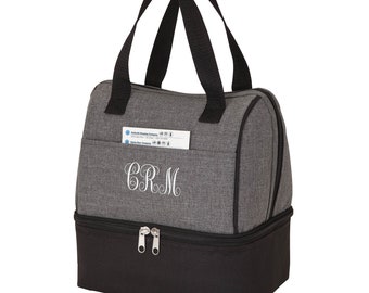 Smart Dual Function Insulated Lunch Sack & Cooler Compartments with Carry Handles - Personalized Bridesmaid Groom Monogrammed Wedding Gifts