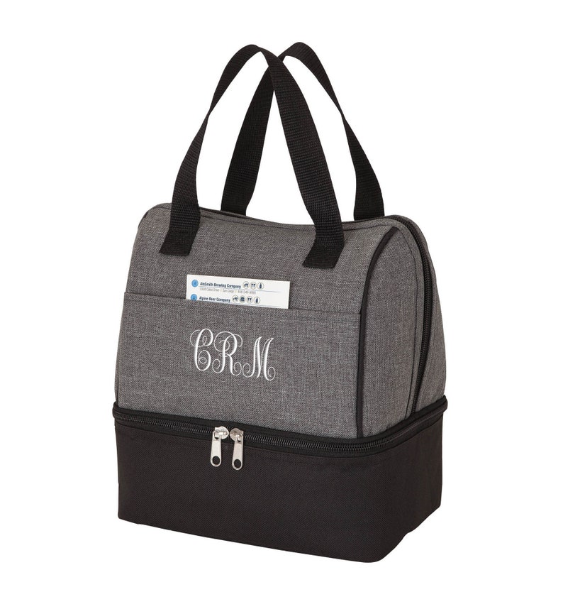 Smart Dual Function Insulated Lunch Sack & Cooler Compartments with Carry Handles - Personalized Bridesmaid Groom Monogrammed Wedding Gifts image 1