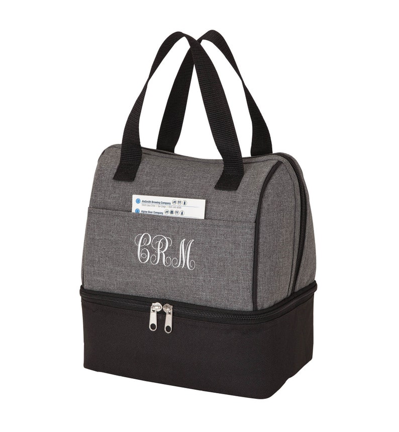 Smart Dual Function Insulated Lunch Sack & Cooler Compartments with Carry Handles - Personalized Bridesmaid Groom Monogrammed Wedding Gifts 