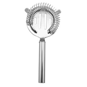 May include: A silver cocktail strainer with a spring coil and a long handle.