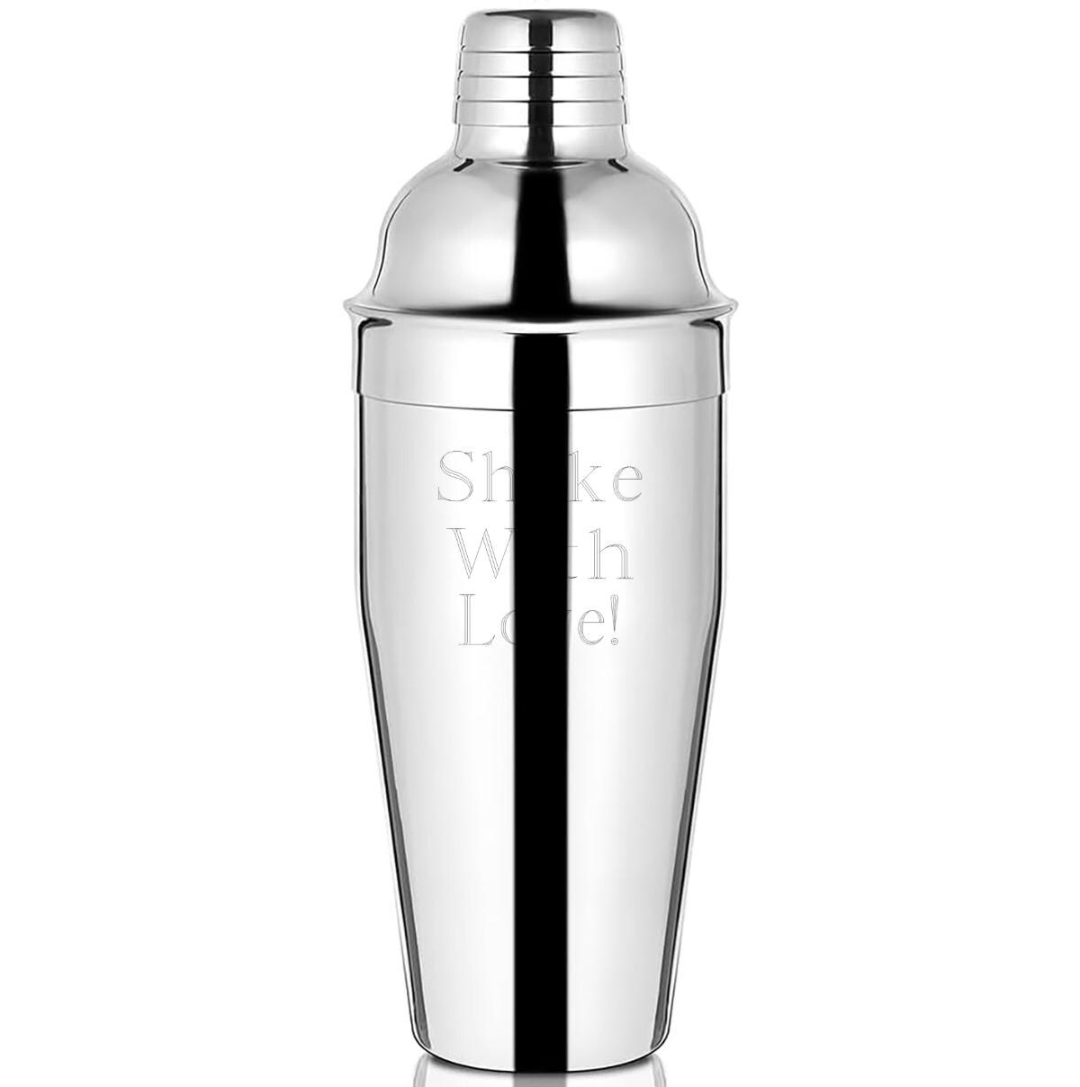 5-piece Stainless Steel Martini Cocktail Shaker Set - Custom Engraved Barware Gifts, Wedding Party Drinking Mixer Set, Personalized Gifts