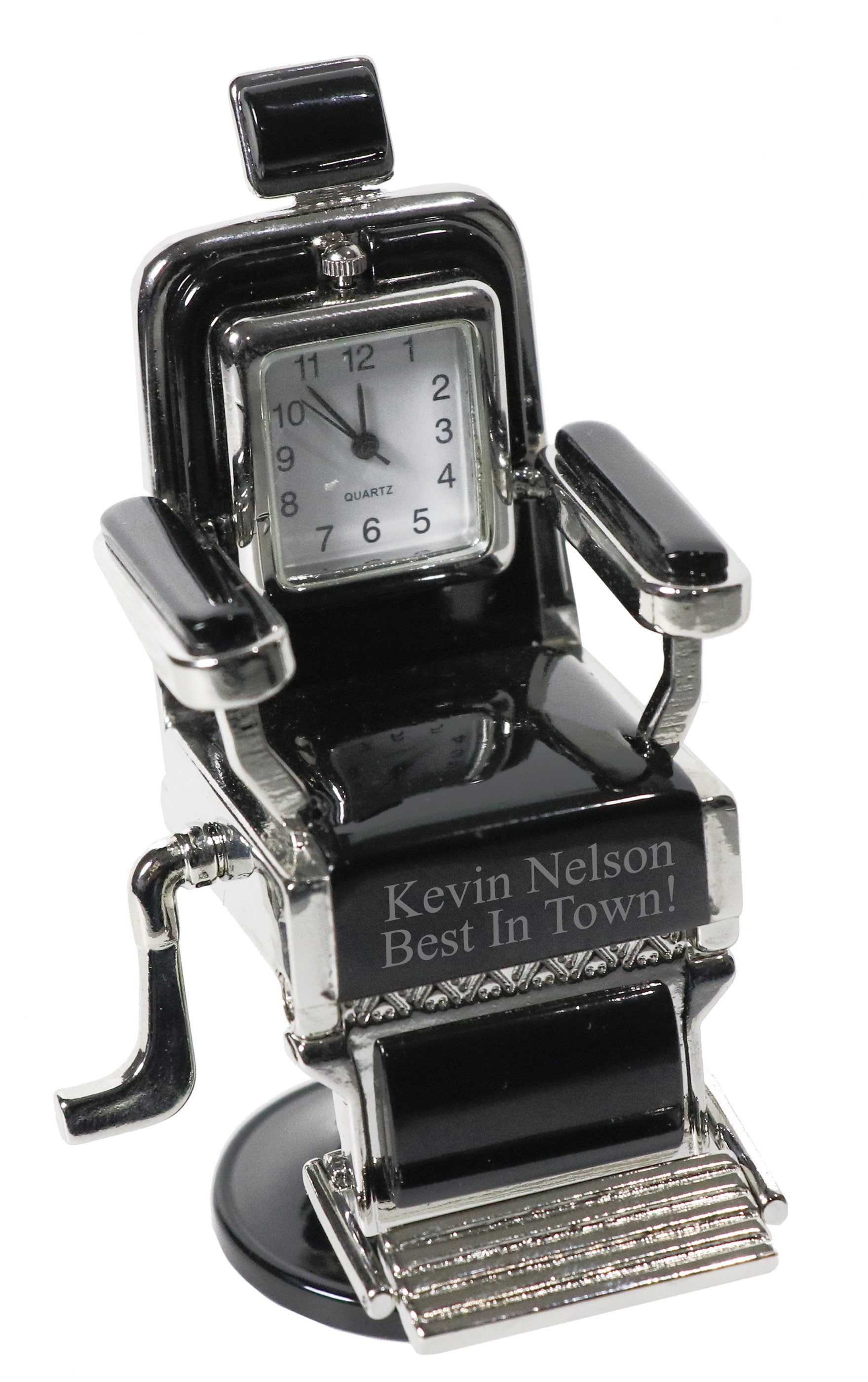 Professional Salon/Barber Chair Mini Desk Clock - Custom Engraving 