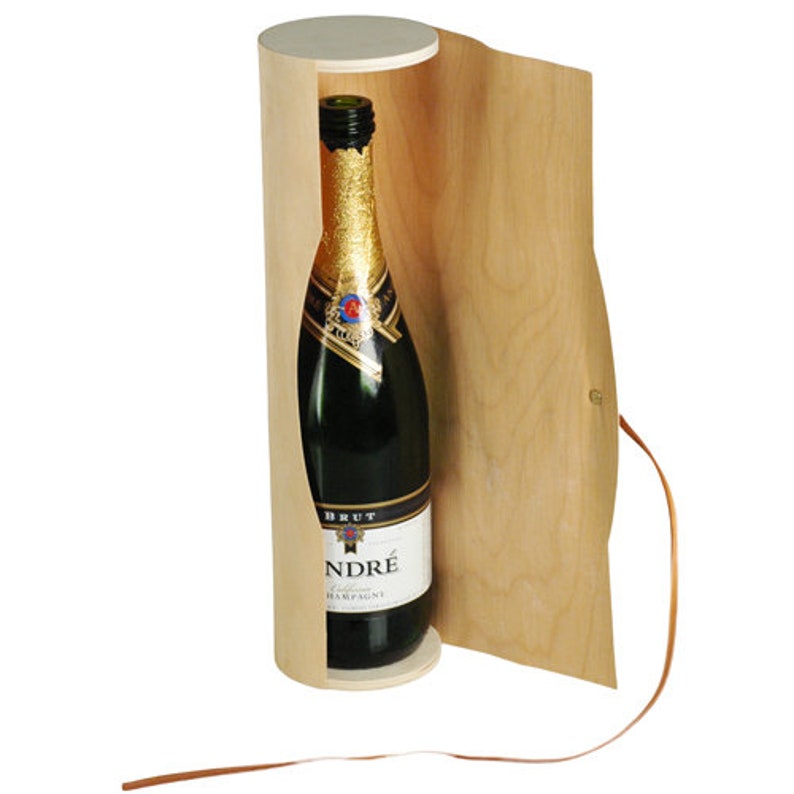 Natural Wood Cylinder Wine Bottle Box Holder personalized Etsy