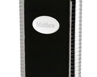 Petaca de cuero de acero inoxidable con asas laterales acanaladas: petaca personalizada para soltero, petaca para hombre, regalos personalizados para él, petacas para bodas