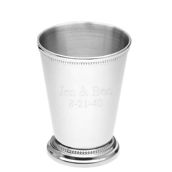 Personalized Matte Silver Finish Stainless Steel Mint Julep Cup - Engraved Custom Party Julep Wedding Birthday Anniversary Gifts Engraving