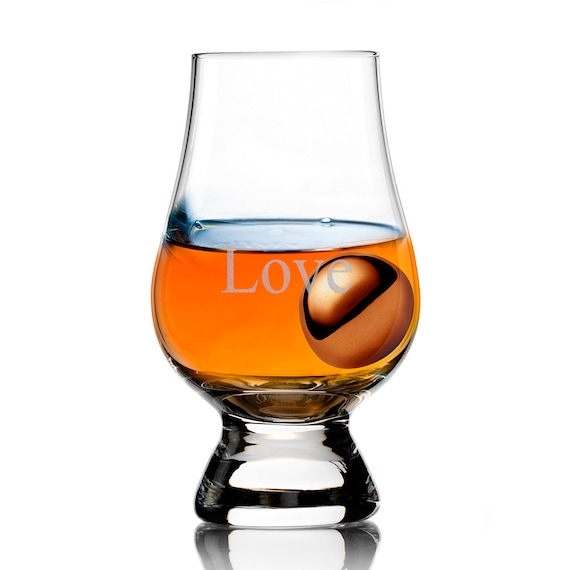 Glencairn Whiskey Glass and Stainless Steel Chilling Ball Personalized  Scotch Taster Set, Whisky Taster, Ice Ball, Custom Engraved Barware 