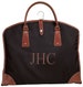 Travel Suit Bag with Brown Leatherette Trim & Interior Pockets - Custom Embroidery Compartment Garment Bag with Pockets - Personalized Gifts 