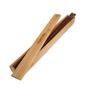 Personalized Engraved Japanese Wood Chopsticks (1 Pair) - Custom Engraved Bamboo Box Party Favors, Wedding, Anniversary, Shower, Bride Groom