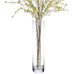 Engraved Clear Cylinder Glass Bud Vase Personalized Wedding Gifts, Anniversary Flower Vases, Reception, Bridal Shower, Tall Glass Vases image 3