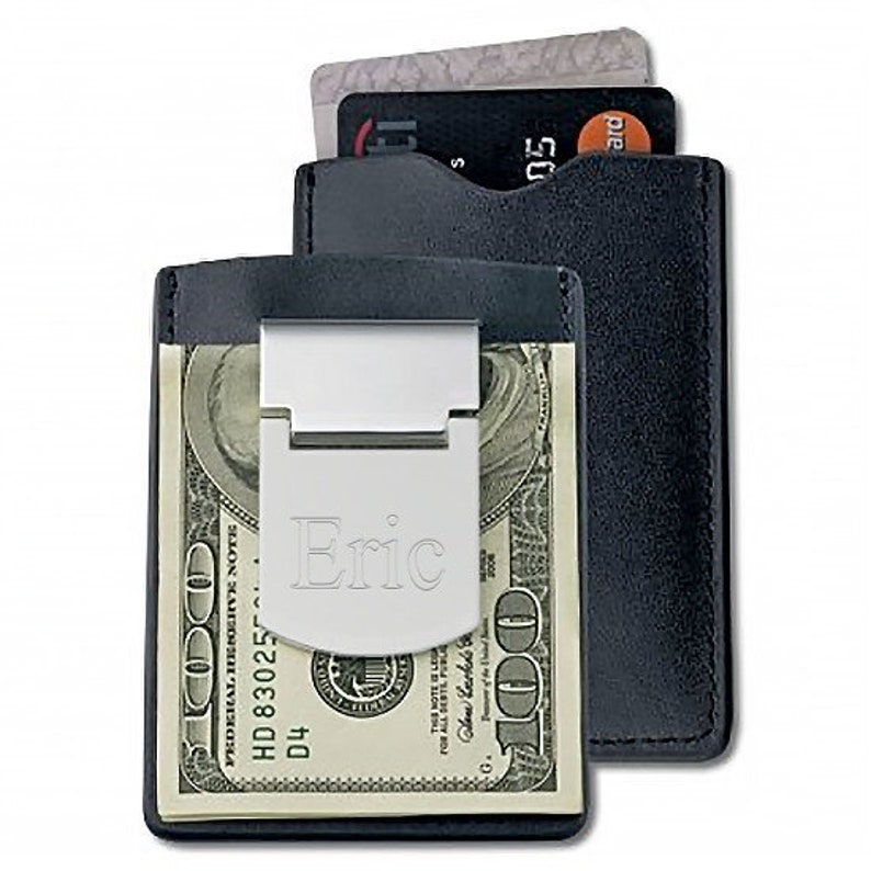 Zippo Leather Credit Card and Silver Money Clip Personalized Etsy