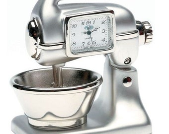 Kitchen Food Mixer Bowl Appliance Collectible Mini Desktop Clock