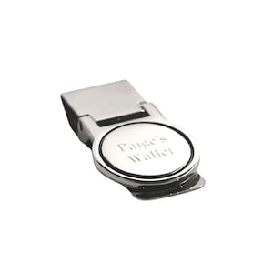 Personalized Modern Circle Money & Credit Card Holder Clip - Custom Gifts Money Clips Engraved Stainless Steel Money Holder Slim Clip Wallet