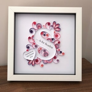 Personalised Initial, New Baby Gift, Personalised Christening Gift, Nursery Frame, gift for any occasion