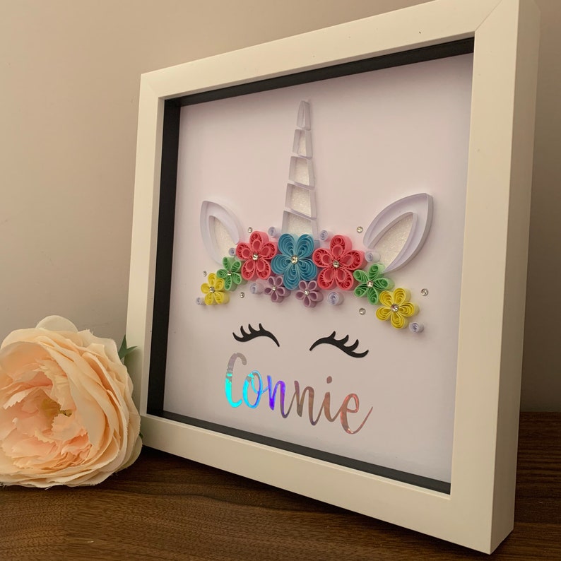 Personalised Unicorn Wall Art Quilled Unicorn Fairytale Etsy