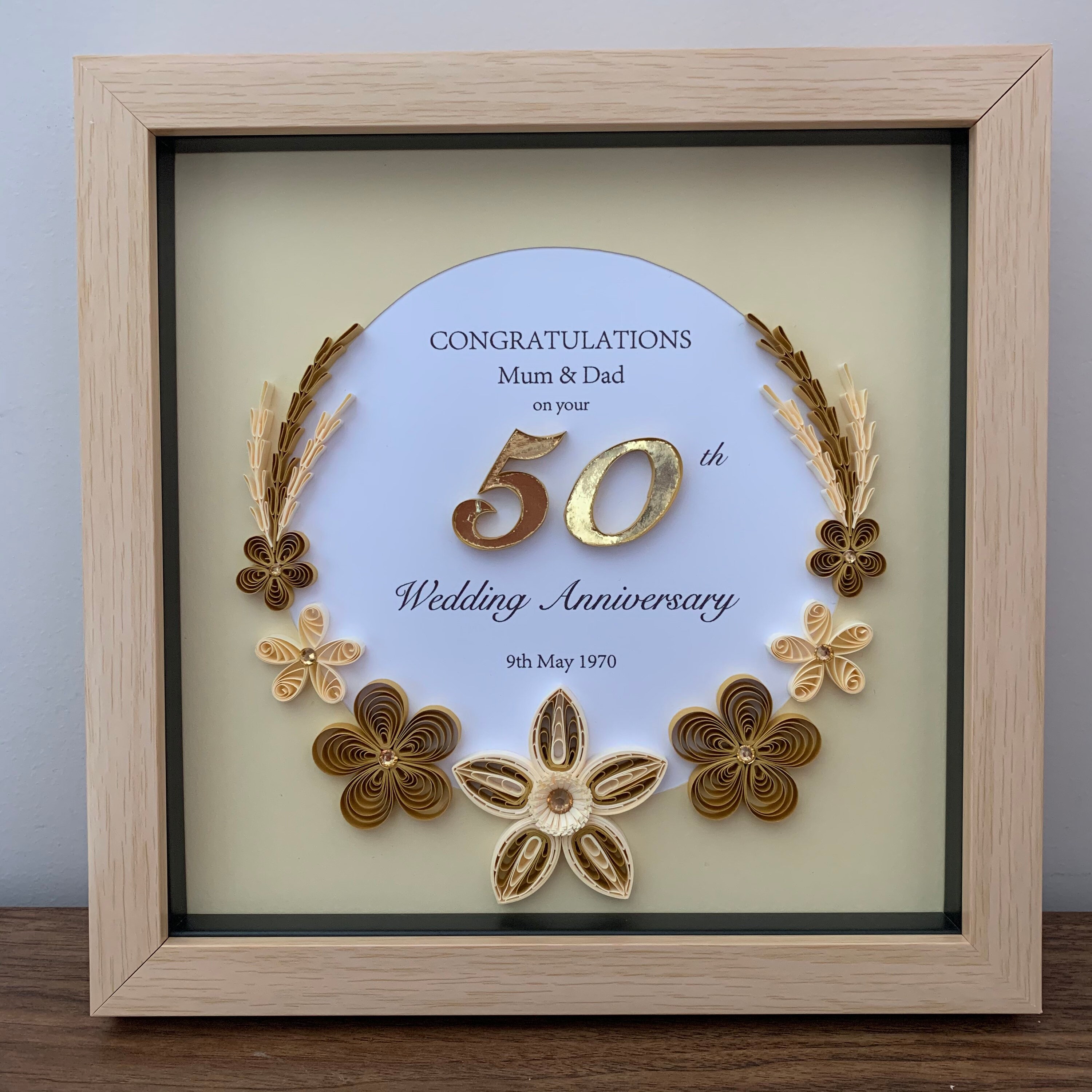 50th Wedding Anniversary Frame Golden Anniversary Gift Etsy Australia