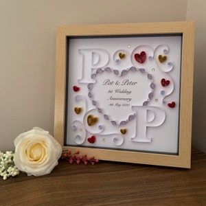 Regalo per il 1° anniversario di matrimonio - Regalo personalizzato Mr & Mr - Ricordo dell'anniversario di matrimonio - Anniversario di carta - Quilling Art