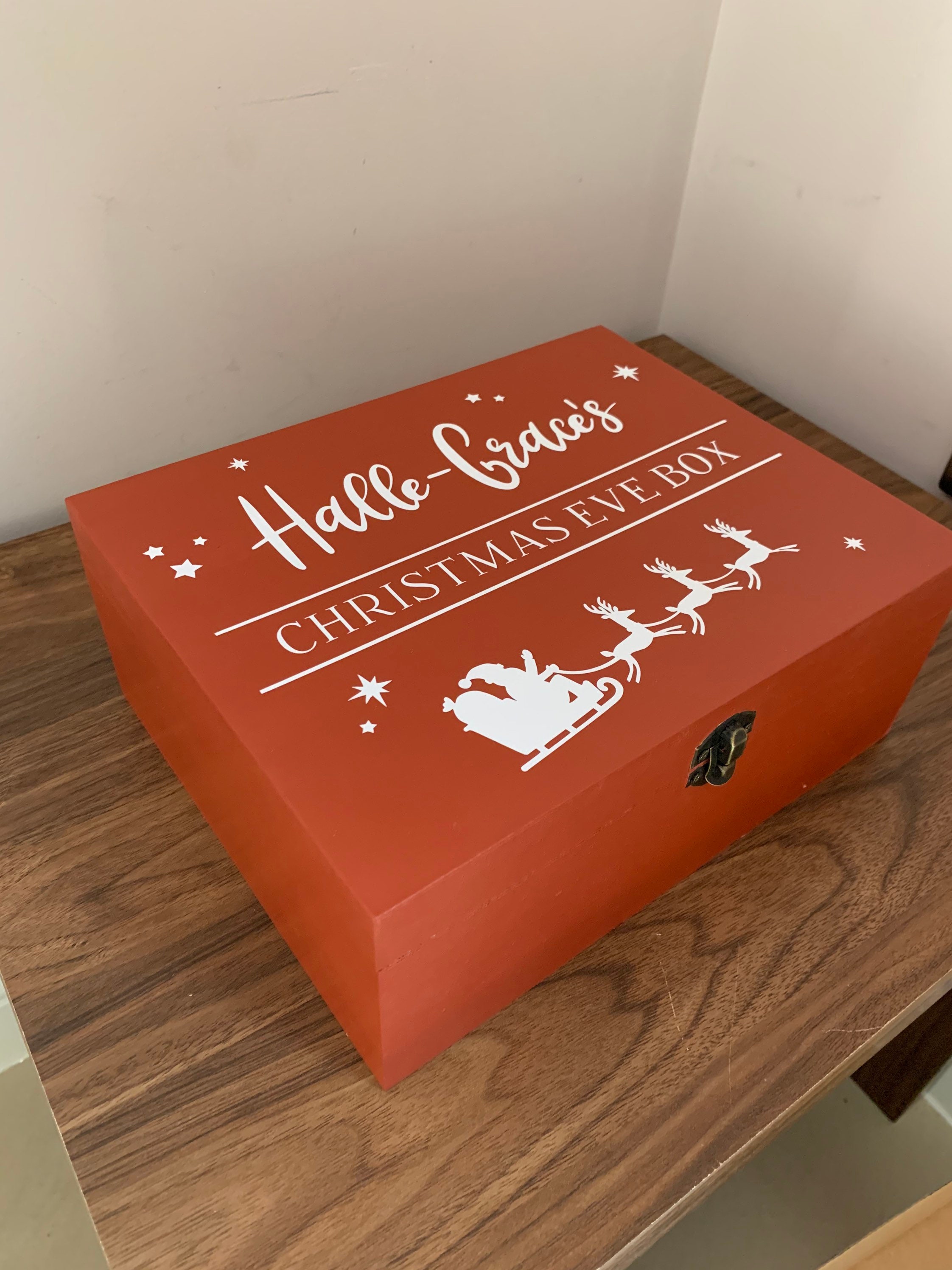 Wooden Christmas Eve Box With Lid Personalised Christmas Box - Etsy UK