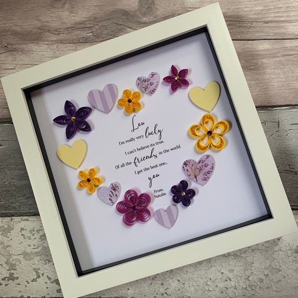 Special Friend Personalised Frame - I’m Really Very Lucky Best Friend Gift - Quilled Special Friend gift