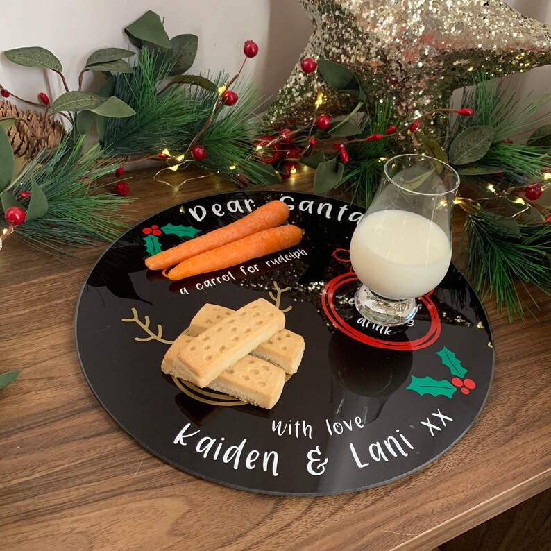 Christmas Eve Tray Santa Cookie Tray Santa Board Night Etsy 日本