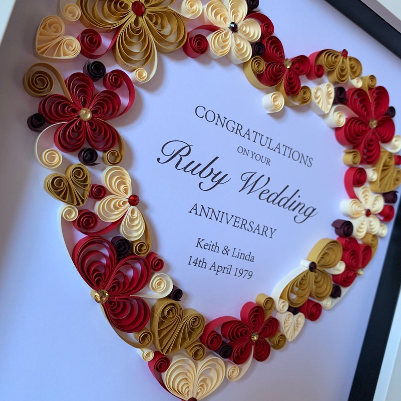 Ruby Wedding Anniversary Frame 40th Wedding Frame Etsy