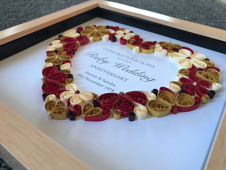 40th Wedding Anniversary Frame Ruby Wedding Frame Etsy UK