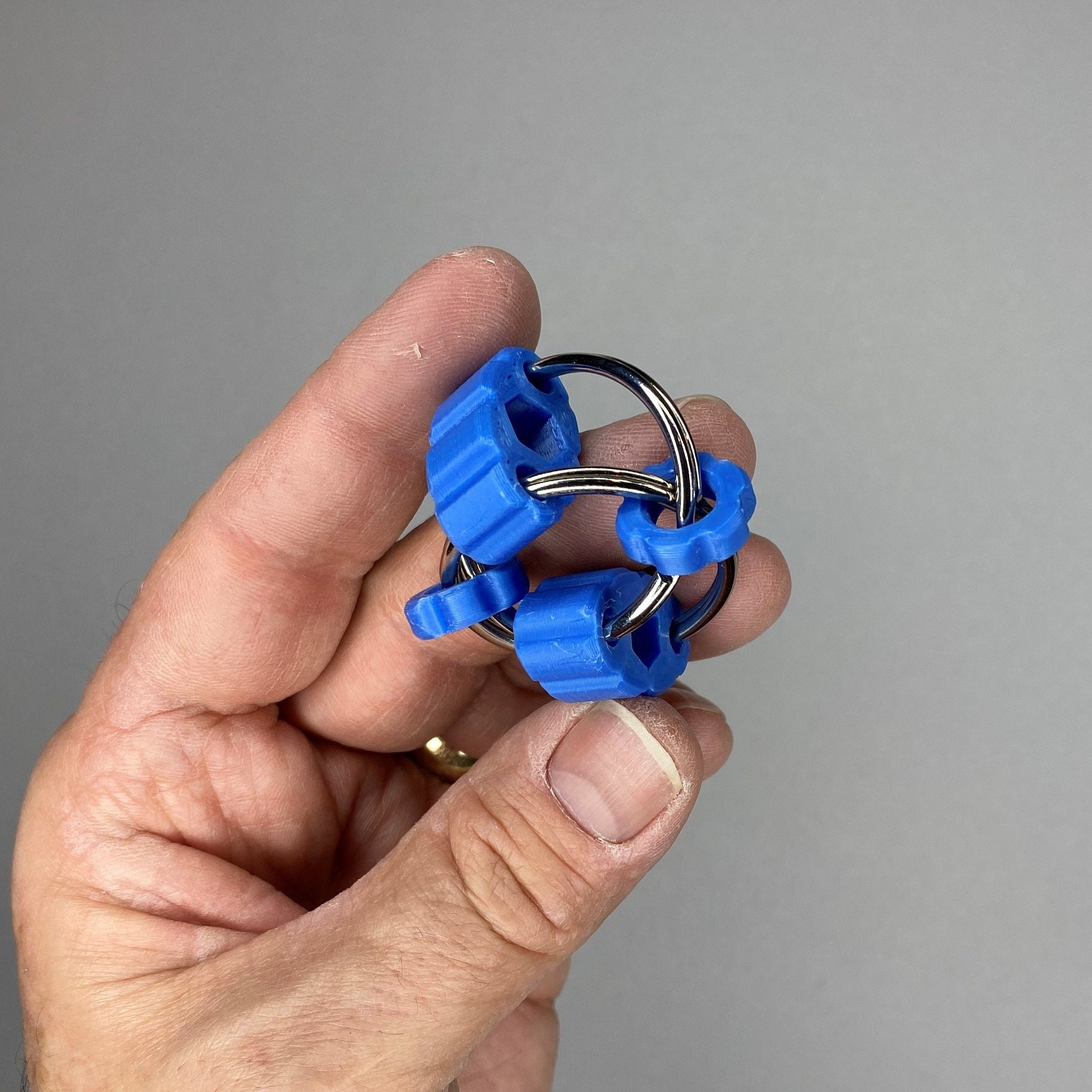 Fidget Key Rings Metal Mega Beanz Fidget Key Ring: 2-pack, Tactile Feedback EDC Stress Relief ...