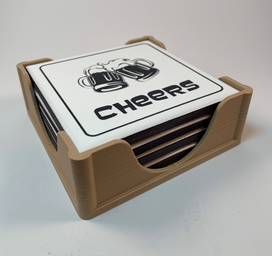 3D Printed Coaster Holders sizes available for 4 or 6 Etsy