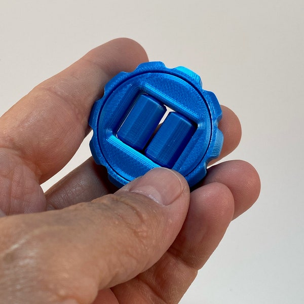 Fidget Coin Dual Roller with Rotating Gear Ring Stress Relief item.  Flexible Desk Fidget Toy and Haptic Relaxation Item.  3D Printed in USA