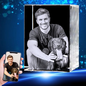 Laser Engraved Personalized Glass Gift - Christmas Gift - 3D Crystal - Your image in a crystal