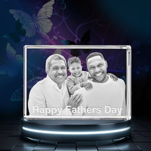 Valentines Day Gift, Personalised Gift for for all occasions, Laser Etched Picture | 3D Photo Crystal Rectangle -Fast USA Delivery