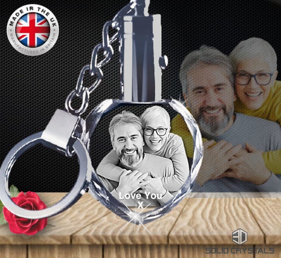 Led keychain with picture engraved sale