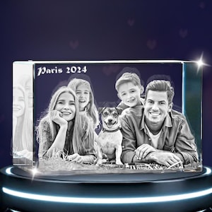 3D Crystal Gift, Laser Engraved Crystal Photo Gift, Personalised Wedding Gift, Anniversary, Birthday,Pet Memorial, Handmade Photo Gift