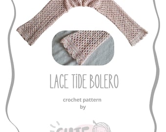 Lace Tide Bolero Crochet Pattern: Women's Boho Sleeves (PDF Download