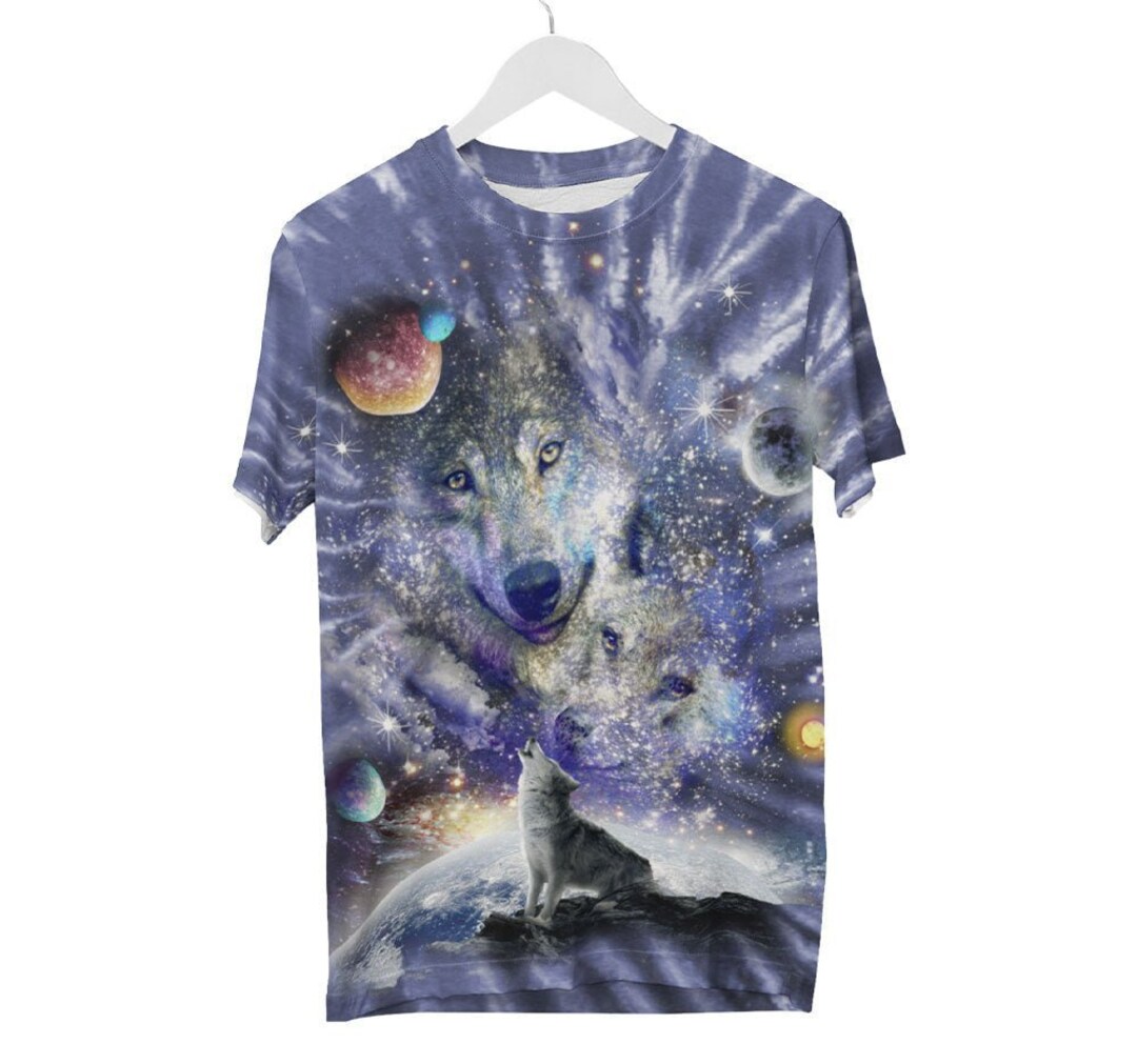 Tie Dye Wolf Shirt Etsy UK