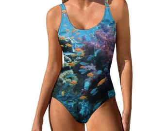 Maillot de bain une pièce corail